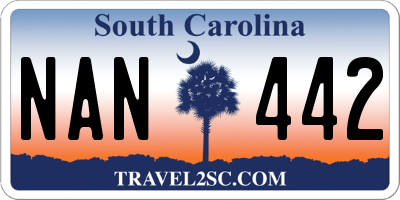 SC license plate NAN442