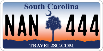 SC license plate NAN444