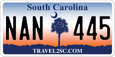 SC license plate NAN445