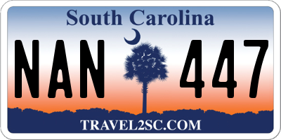 SC license plate NAN447