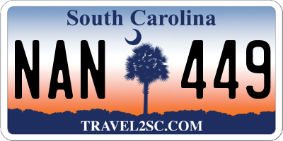 SC license plate NAN449
