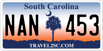 SC license plate NAN453