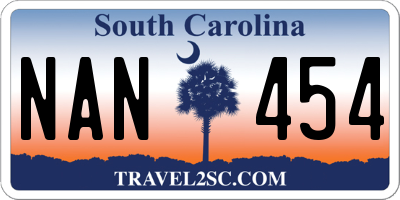 SC license plate NAN454