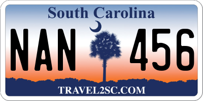 SC license plate NAN456