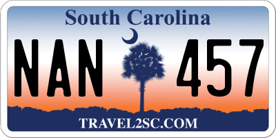 SC license plate NAN457