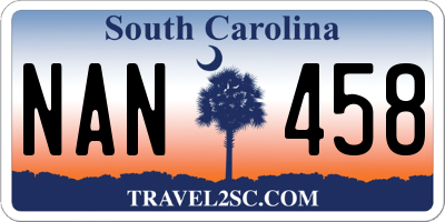 SC license plate NAN458