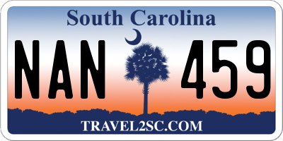 SC license plate NAN459