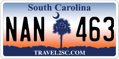SC license plate NAN463
