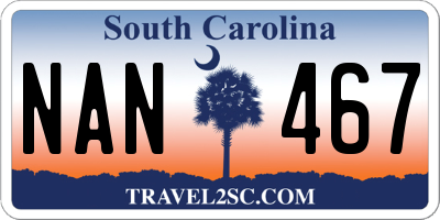 SC license plate NAN467