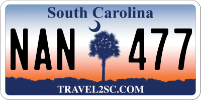 SC license plate NAN477