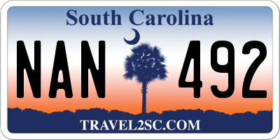 SC license plate NAN492