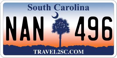 SC license plate NAN496