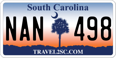 SC license plate NAN498