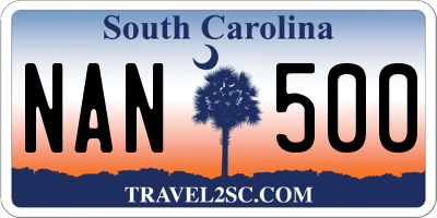 SC license plate NAN500