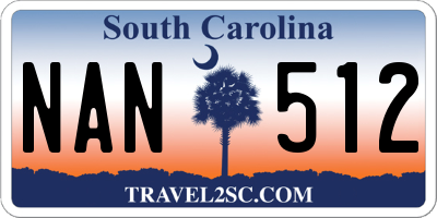 SC license plate NAN512