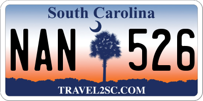 SC license plate NAN526