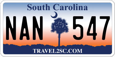 SC license plate NAN547