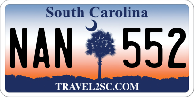 SC license plate NAN552