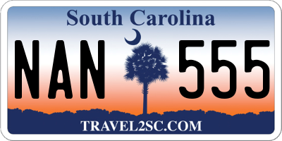 SC license plate NAN555