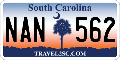 SC license plate NAN562