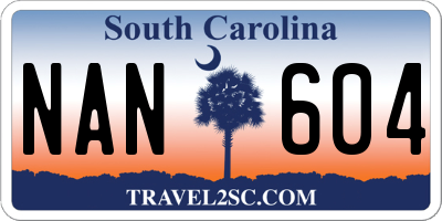 SC license plate NAN604