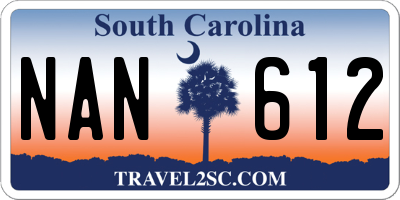 SC license plate NAN612