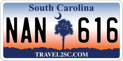 SC license plate NAN616