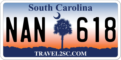 SC license plate NAN618