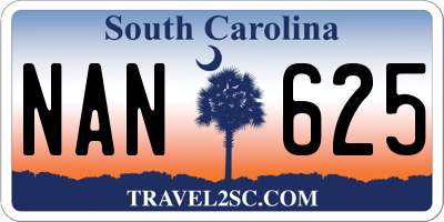 SC license plate NAN625