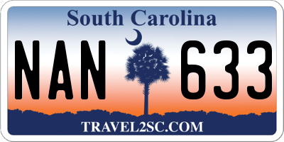 SC license plate NAN633