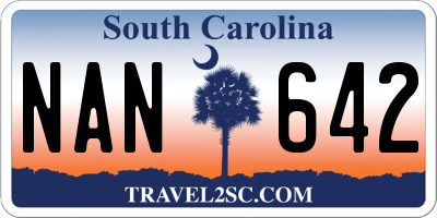 SC license plate NAN642