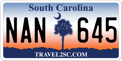 SC license plate NAN645