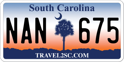 SC license plate NAN675