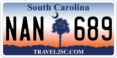SC license plate NAN689