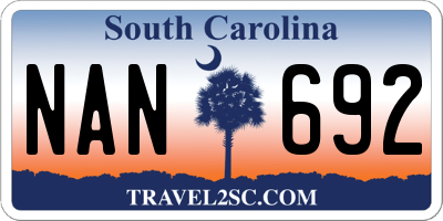 SC license plate NAN692