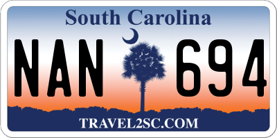 SC license plate NAN694