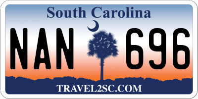 SC license plate NAN696
