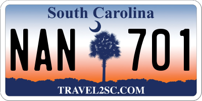 SC license plate NAN701
