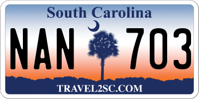 SC license plate NAN703