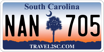 SC license plate NAN705