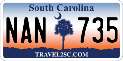 SC license plate NAN735