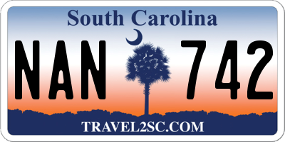 SC license plate NAN742