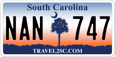 SC license plate NAN747