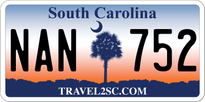 SC license plate NAN752