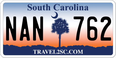 SC license plate NAN762