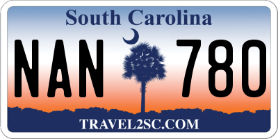 SC license plate NAN780
