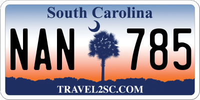 SC license plate NAN785