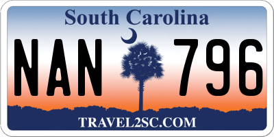 SC license plate NAN796