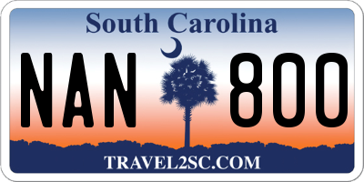 SC license plate NAN800