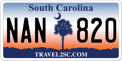SC license plate NAN820